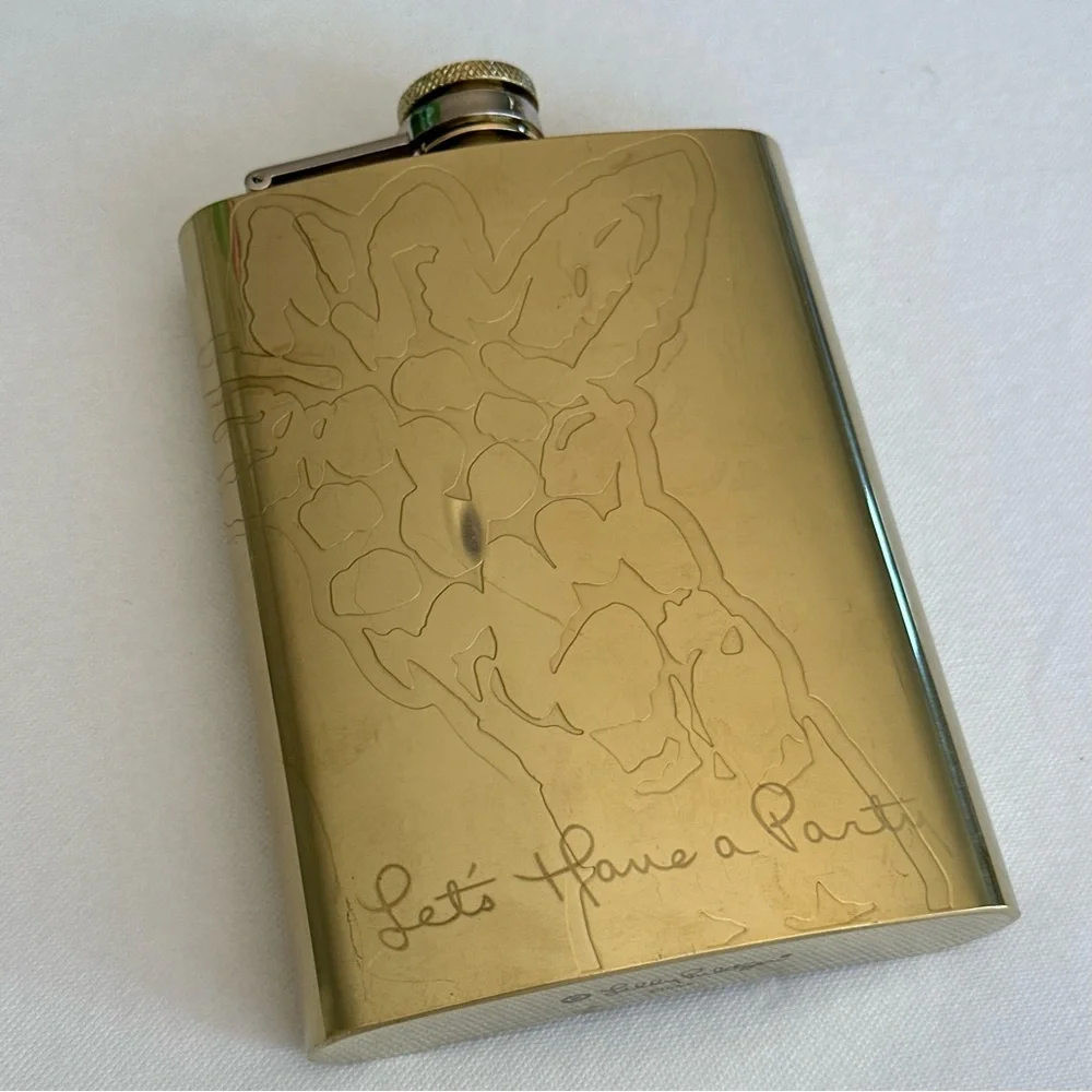 LILLY PULITZER for Target Gold Plated Giraffe Print Flask